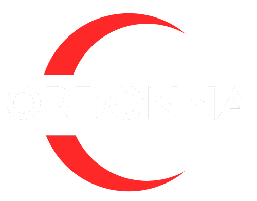 OrDonna logo featuring a red and white circular swoosh around the bold word ORDONNA.