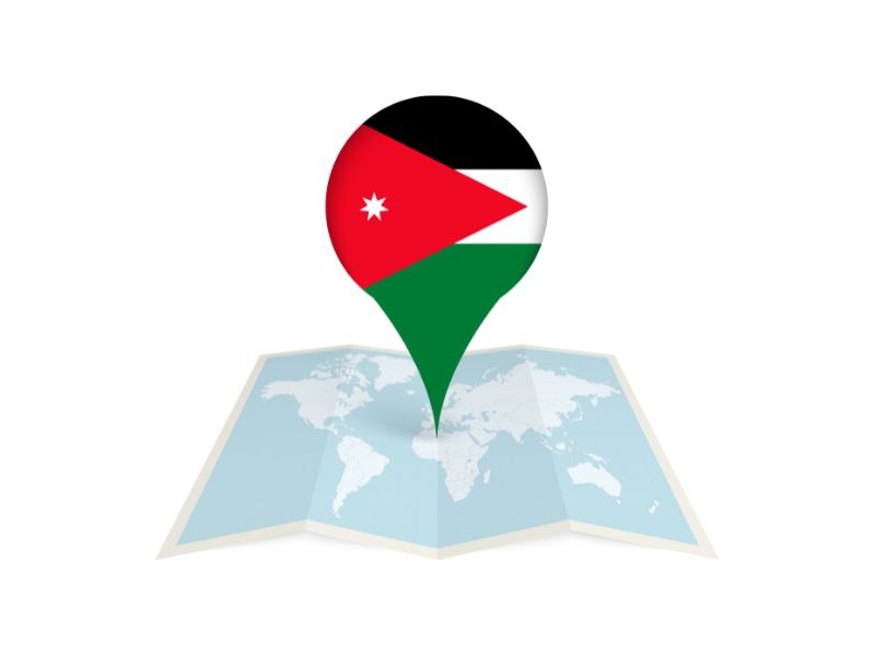 Location Icon with Jordan Flag | Ordonna Guide Location Icon with Jordan Flag