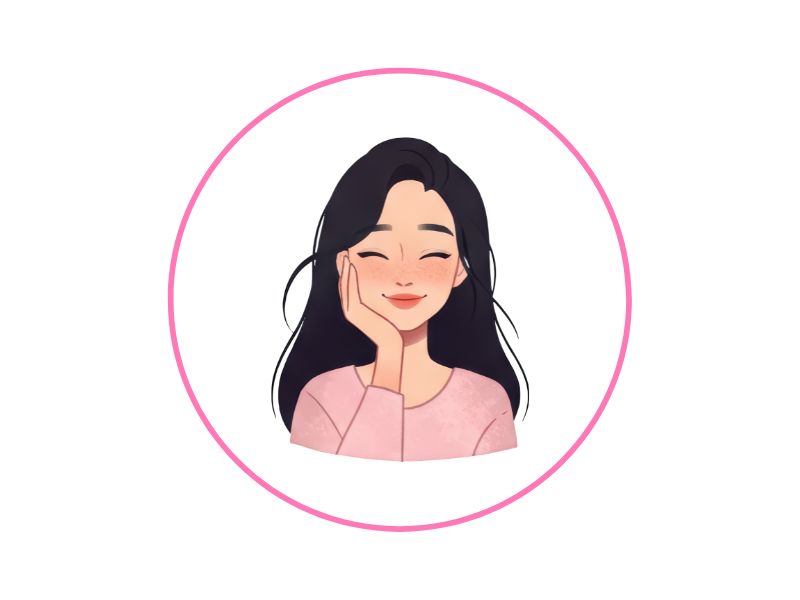 4 | Ordonna Guide Avatar illustration of a smiling girl with long dark hair, wearing a pink top, inside a pink circular frame.