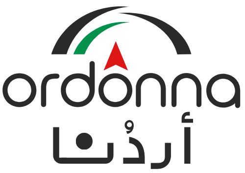 Ordo logo | Ordonna Guide Ordonna brand logo featuring a black arc with a green accent and red triangle above the stylized word 'ordónna', with Arabic script beneath.