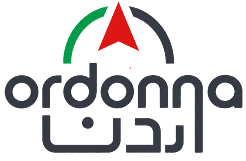 Oradona logo with a red arrowhead between green and gray arcs, and the brand name 'ordonna' in rounded letters alongside Arabic script beneath.