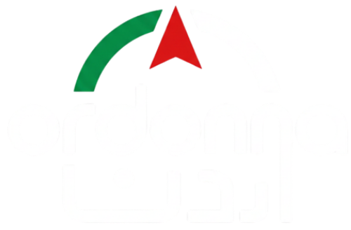 Ordonna Logo White | Ordonna Guide Company logo featuring green and white circular arcs, a red upward-pointing triangle (arrow) at the top, and stylized white text beneath.
