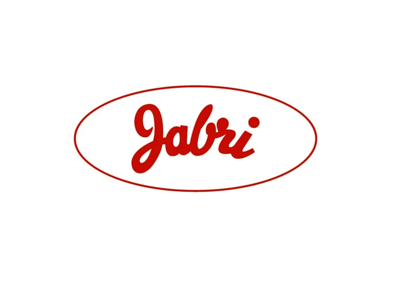 Brand logo with red cursive 'Jabri' inside a red oval on a white background.